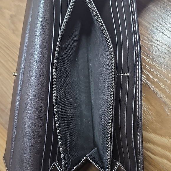 🔥GUCCI HEART SIGNATURE JACQUARD GG BROWN LEATHER TRIM WALLET - Picture 9 of 10